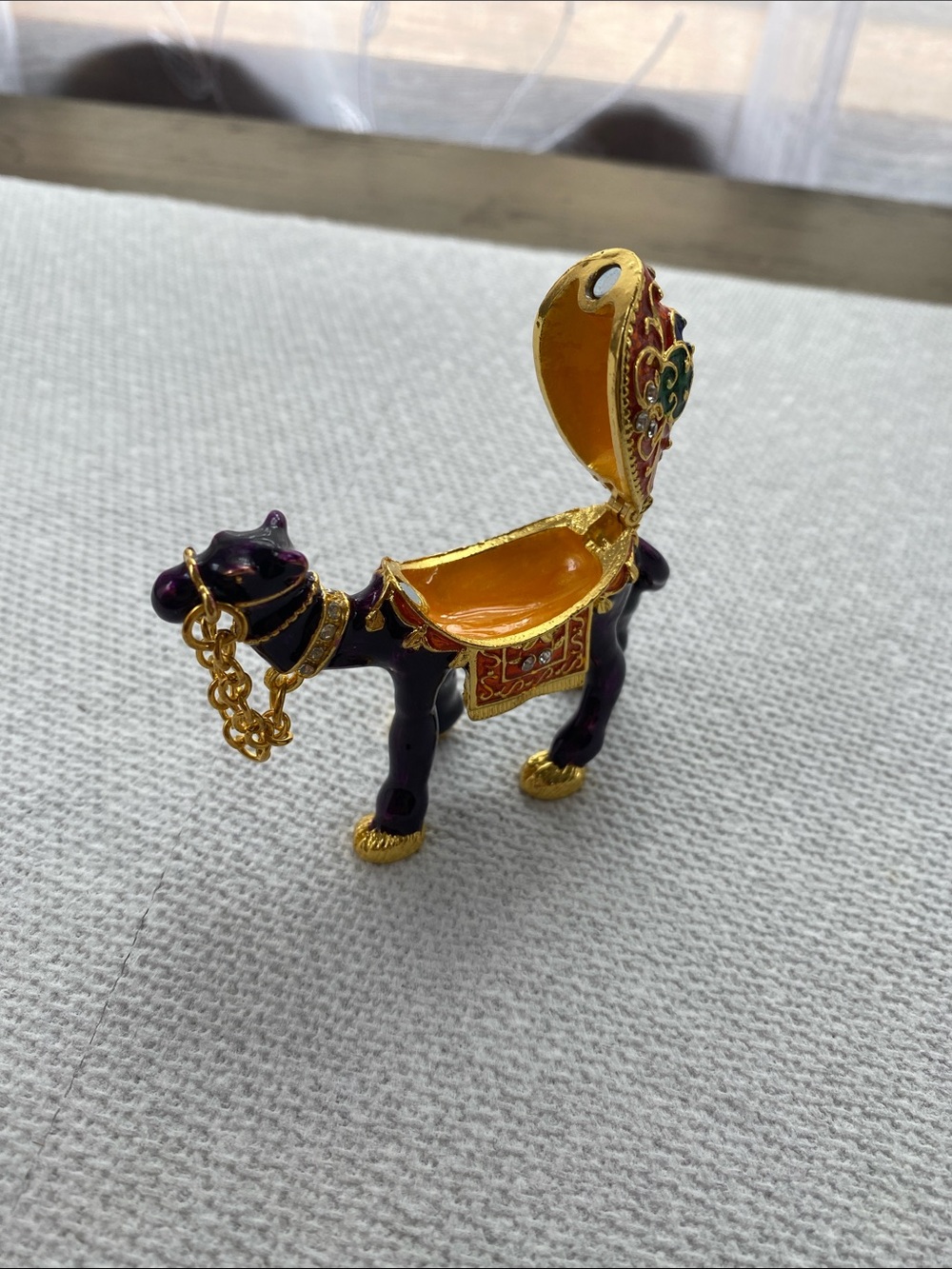 Purple and Gold Camel Figurine Trinket Box - Picture 2 of 9